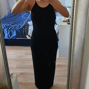 RAMPAGE velvet black maxi dress